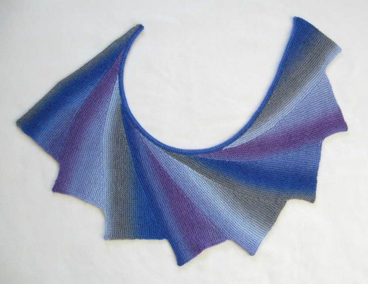 Wingspan shawl laid flat